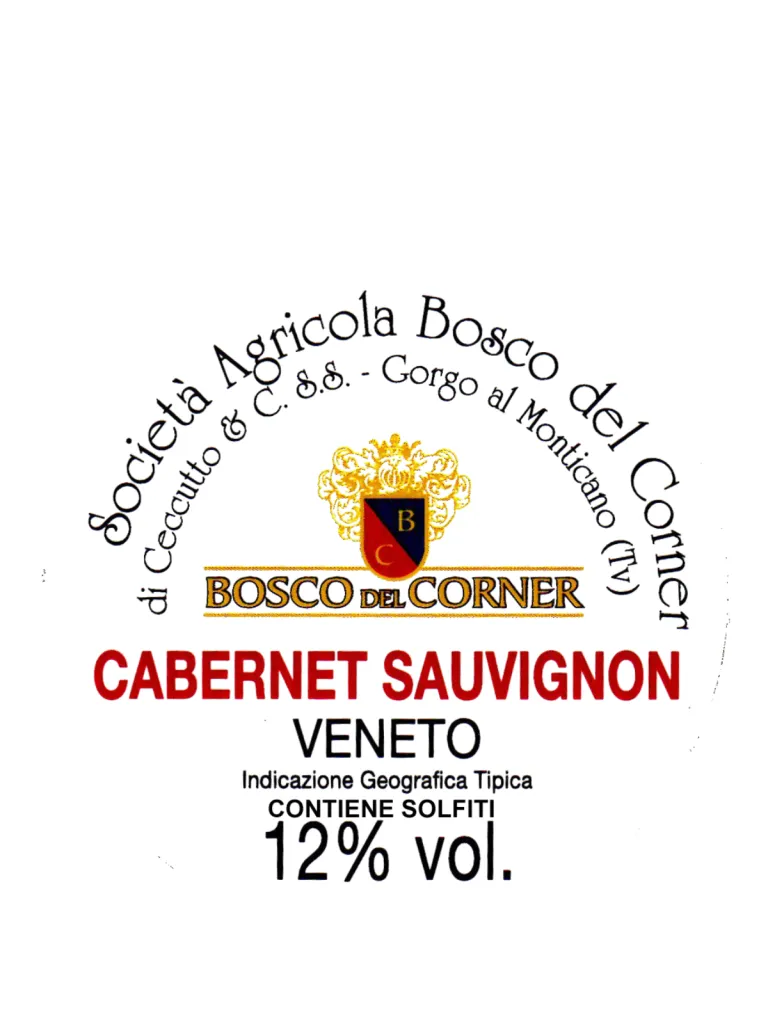 Bosco Del Corner Cabernet Sauvignon, 25 L, Vino Rosso Fermo