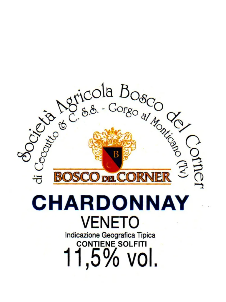 Bosco Del Corner Chardonnay, 25 L, Vino Bianco Fermo