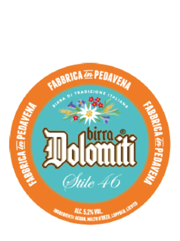 Dolomiti Stile 46, Fabbrica In Pedavena, fusto 24 L (one way), 5,2% vol, Birra Paglierina