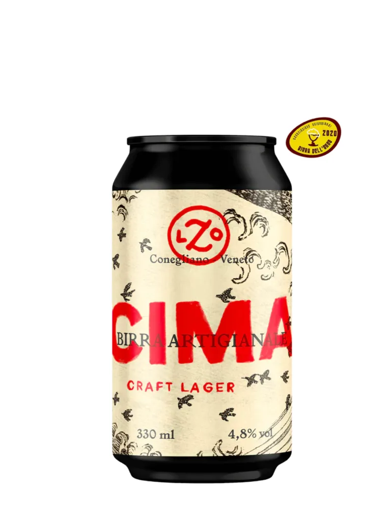 Cima - Italian Craft Lager, Lzo, lattina 0.33 L (one way), 4,8% vol, Birra Paglierina