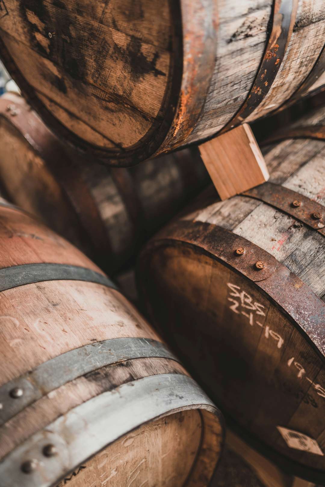 Dettaglio botti di affinamento per vini o liquori.